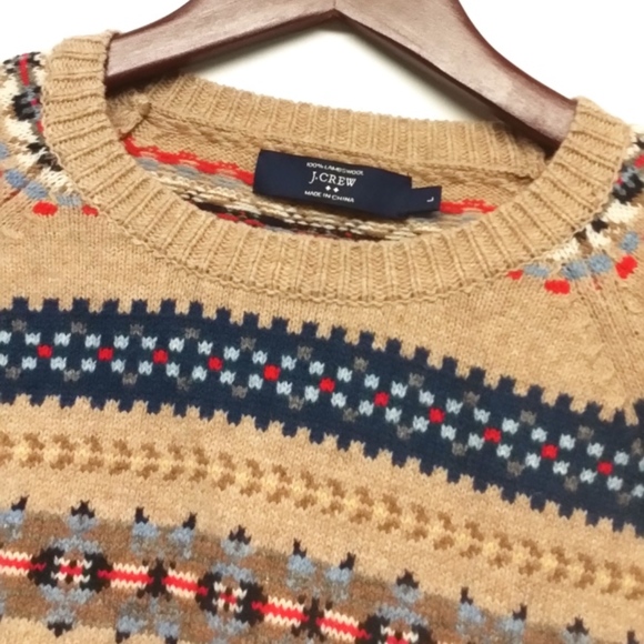J. Crew Other - SOLD!-J CREW Traditional Motif Crew Wool Sweater L